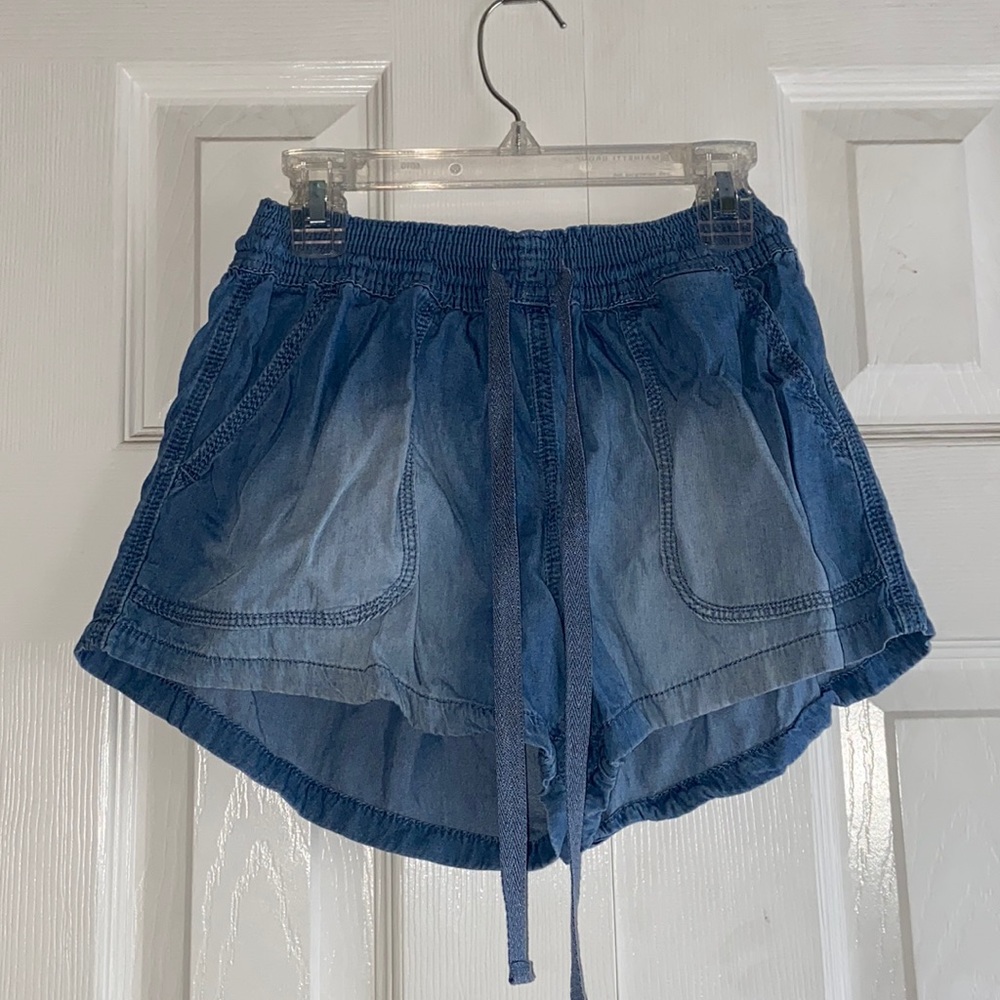 Altar’d State Denim Blue Tie Shorts